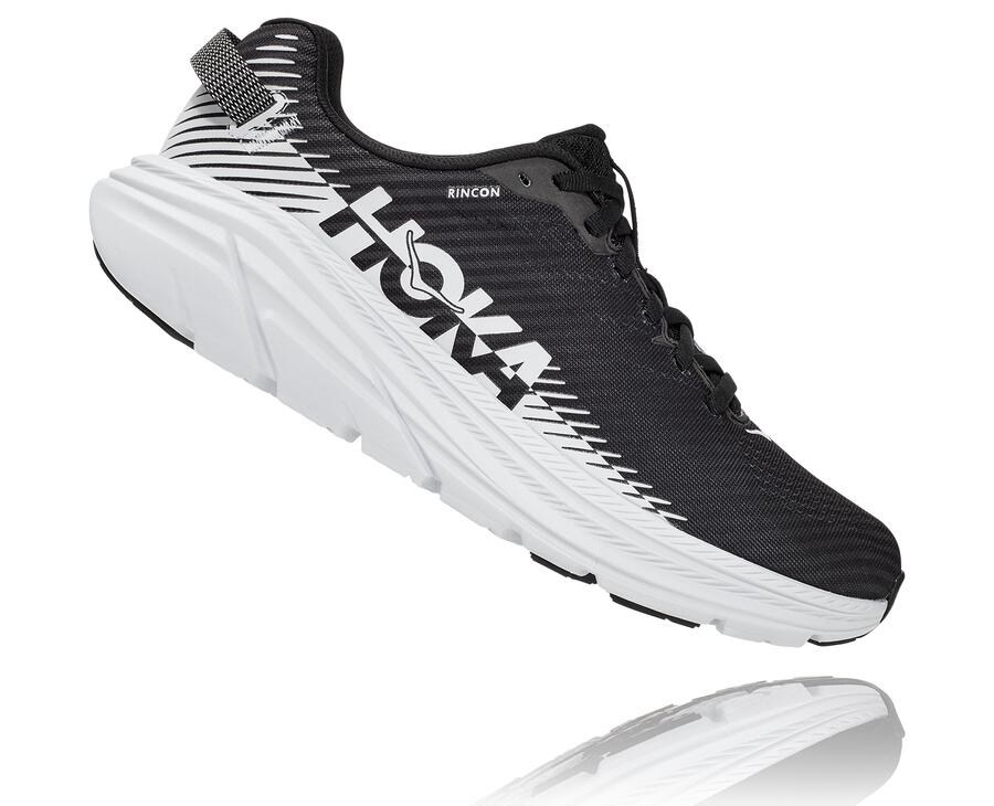 Hoka Australia One One Rincon 2 - Womens Running Shoes Black/White - EKLPF-3912